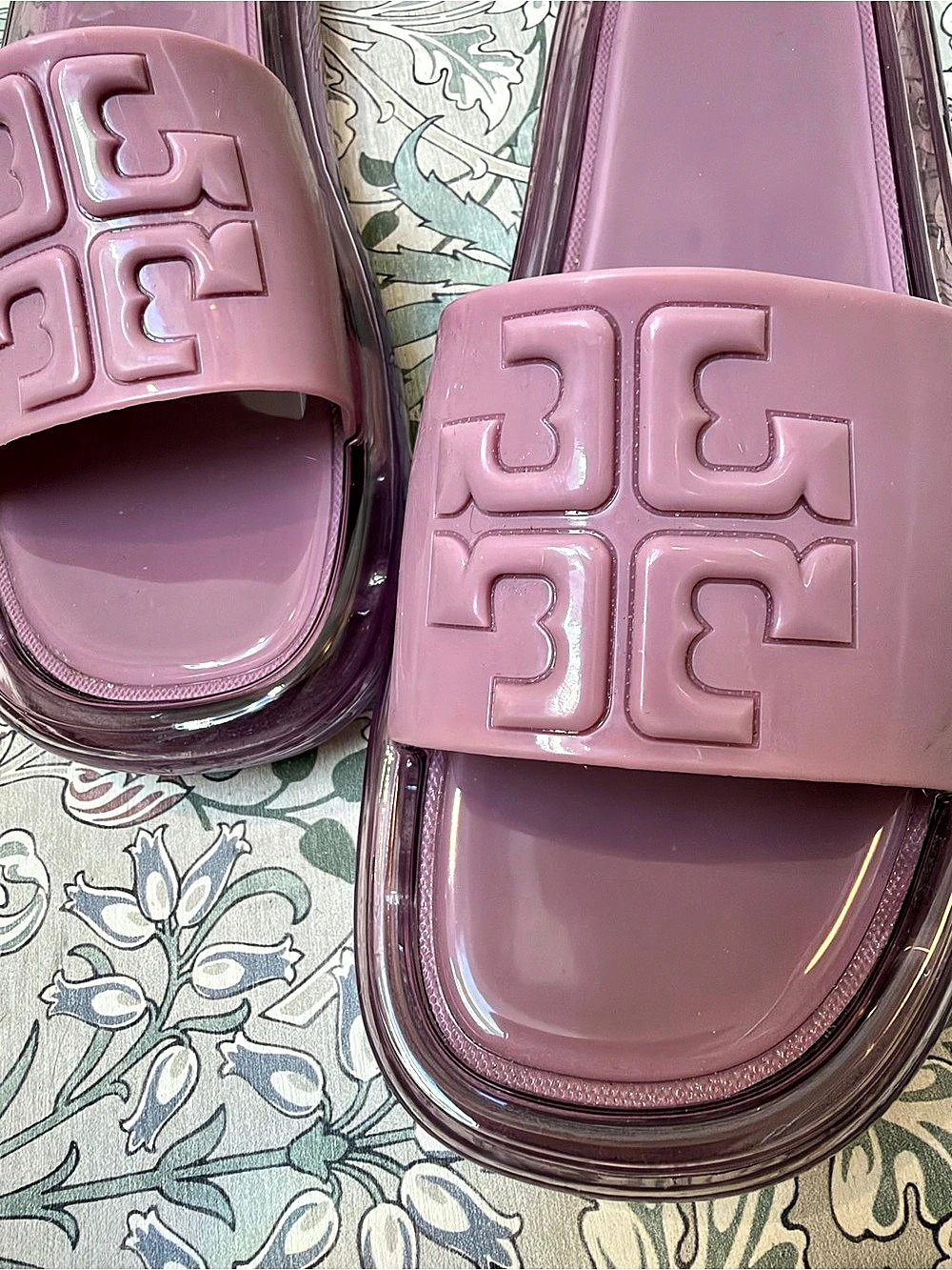Tory Burch Bubble Jelly slide sandals logo US 9B